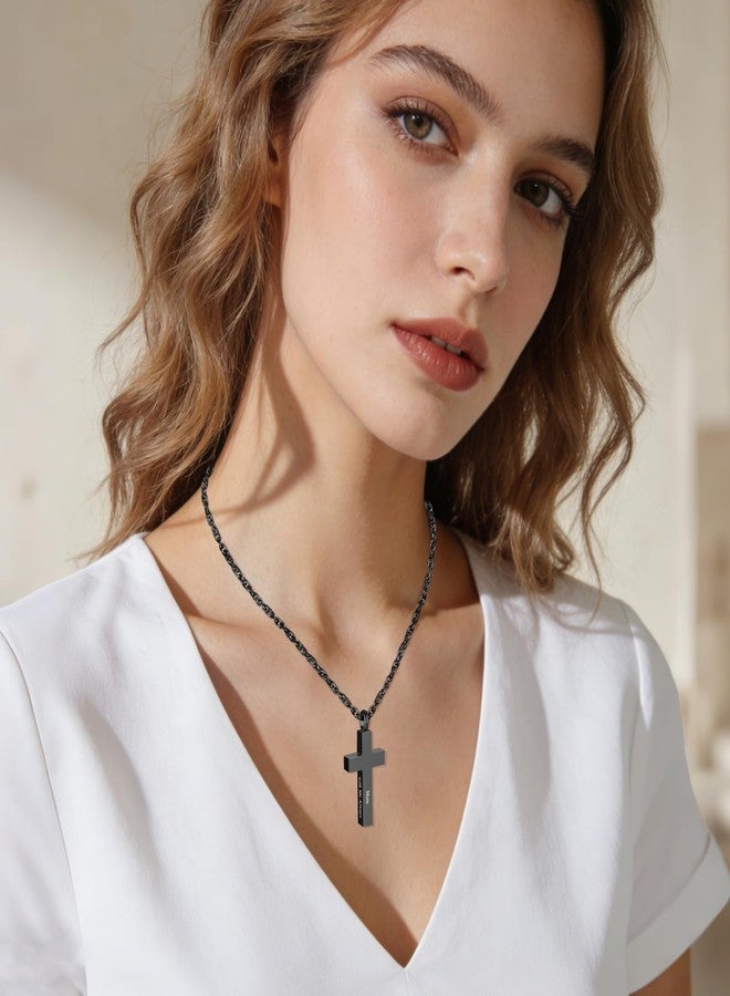 Dletay Cremation Cross Necklace for Ashes Stainless Steel Urn Pendant Ashes Holder Memorial Jewelry for Mom-With Me Always - Image 4